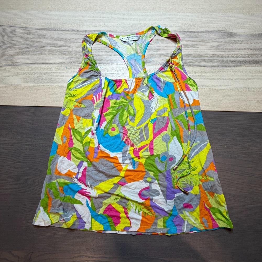 Trina Turk‎ Woman's Sleeveless Top Size M Multicolor Floral Tropical USA